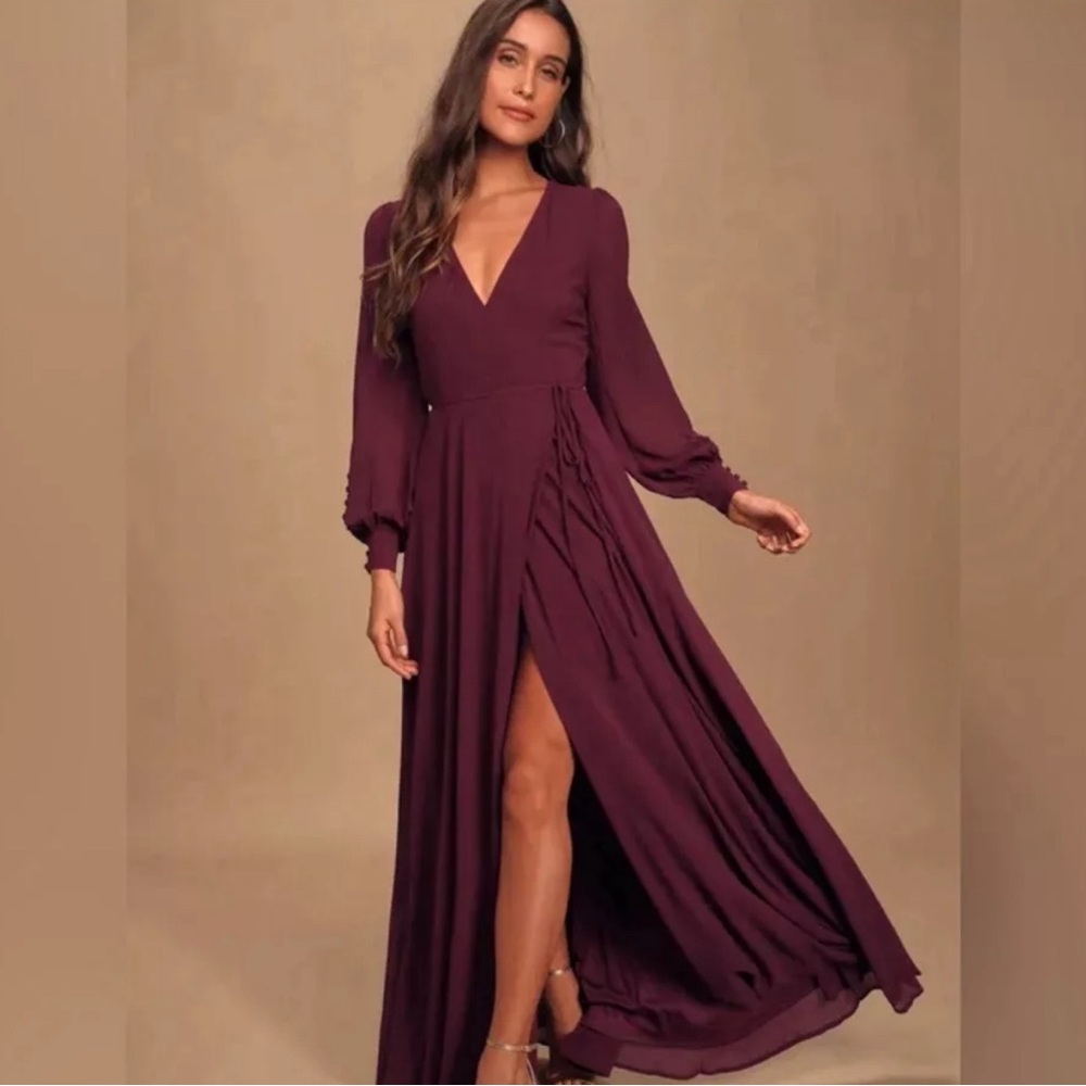 Lulu's Elegant Plum Maxi Dress